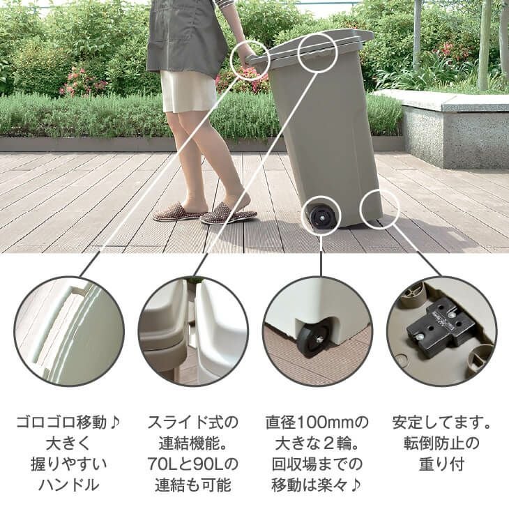 RISUキャスターペール 90C2（屋外ゴミ箱） | リス公式オンラインショップ