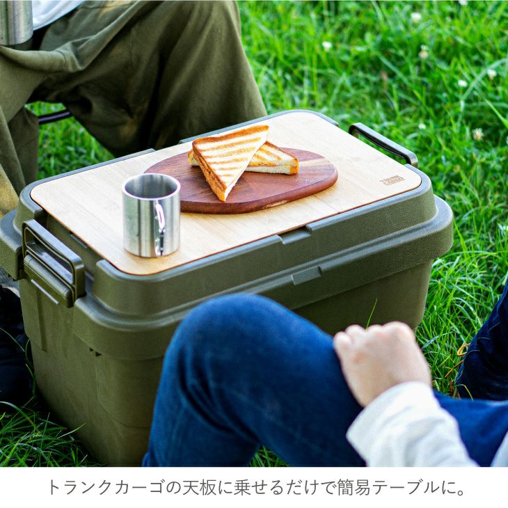 鉄製マルチローテーブル ステイクハンガー 天板付きストレージBOX セット 天板付きストレージボックス: アウトドア