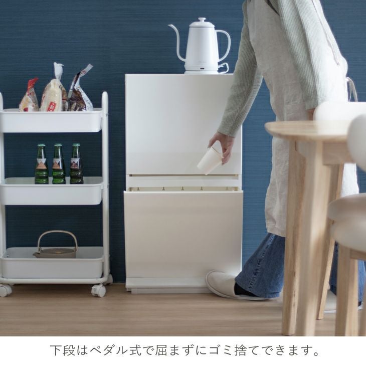 SOLOW 通路で使えるペダル分別ストッカー2段・45L | リス公式