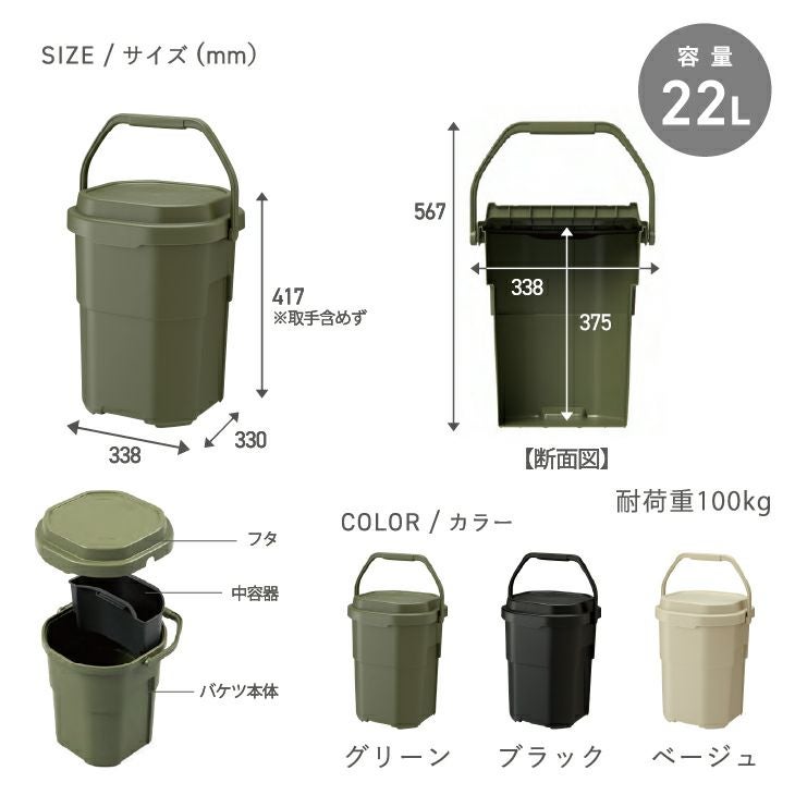 トランクカーゴ バケットカーゴ 22 (22L) | リス公式オンラインショップ